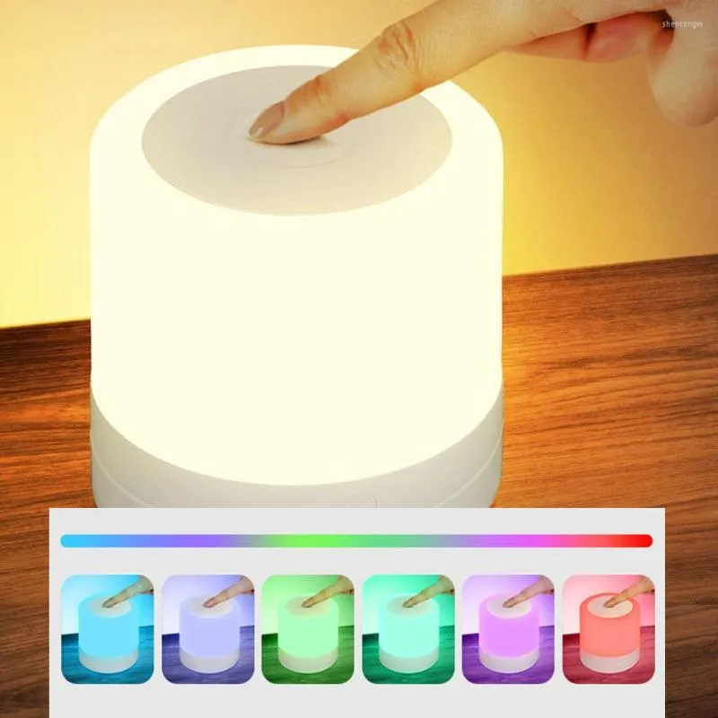 Nattlampor LED Light Portable Bedroom Decor Intelligent Lamp Color Changing Atmosphere Home Decorion