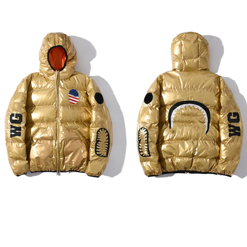 requin Vestes bouffantes camouflage pour hommes Manteau en duvet pour femmes Japon Homme Mode Imprimé Parkas Coupe-vent Vêtements d'extérieur Classique_voghion.com