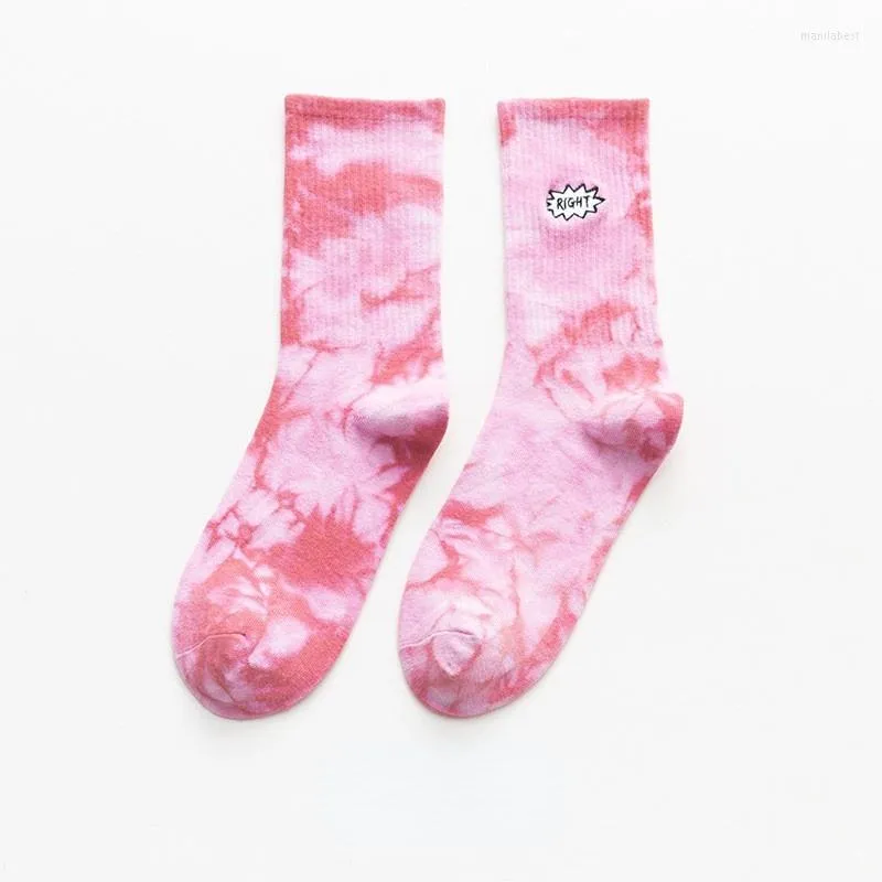 Kvinnors strumpor Autumn Winter Women's Tie-Dye Cotton Medium Tube Casual Högkvalitativ harajuku modekläder coola tjej