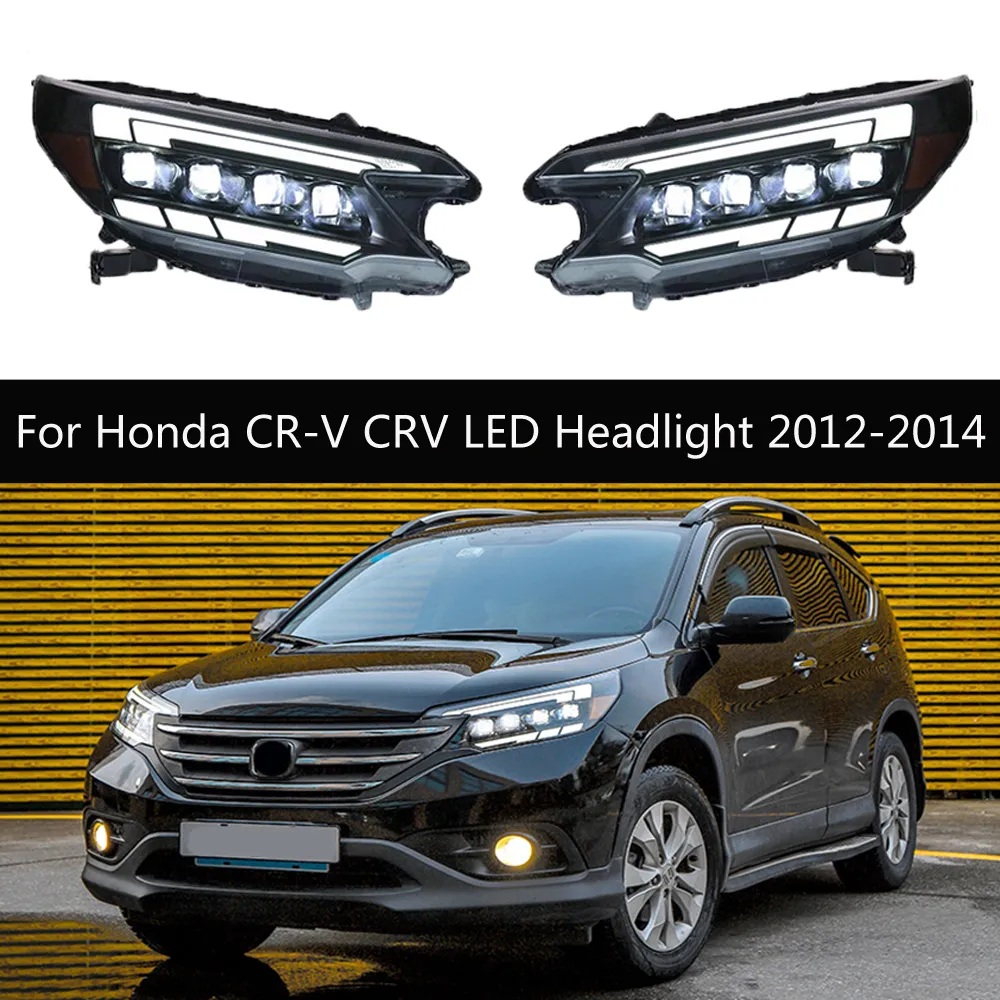 CRV Car Headlights Assembly DRL Daytime Running Lights Dynamic Streamer Turn Signal Indicator Light For Honda CR-V CRV LED Headlight