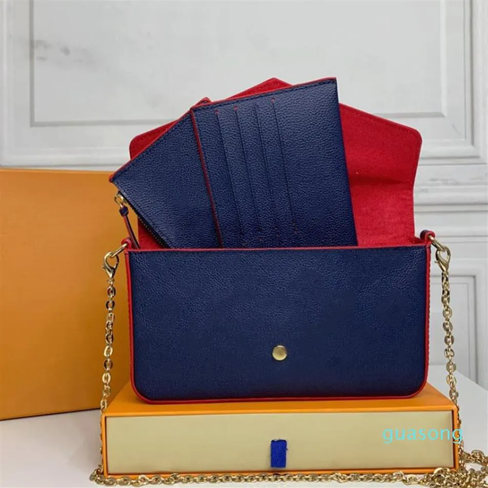 럭셔리 디자이너 가방 가방 지갑 여자 패션 멀티 포케 트 펠리시 체인 크로스 바디 가방 박스 더스트 백 높은 qua311q.