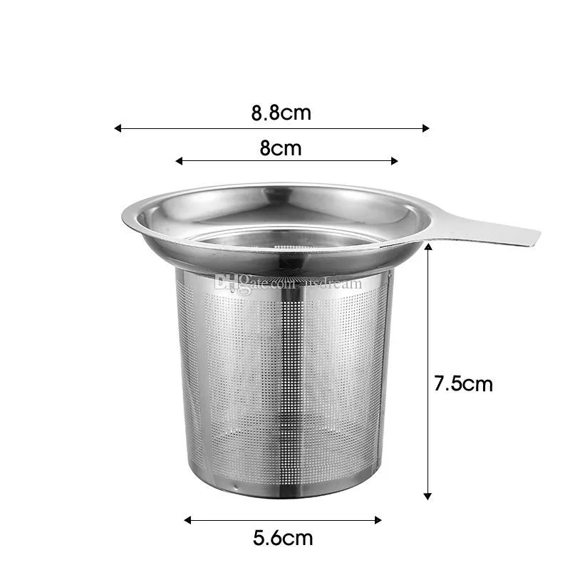 304 stainless steel tea strainers Large Capacity Tea Infuser Mesh Strainer Water Filter Teapots Mugs Cups strainers tea tools