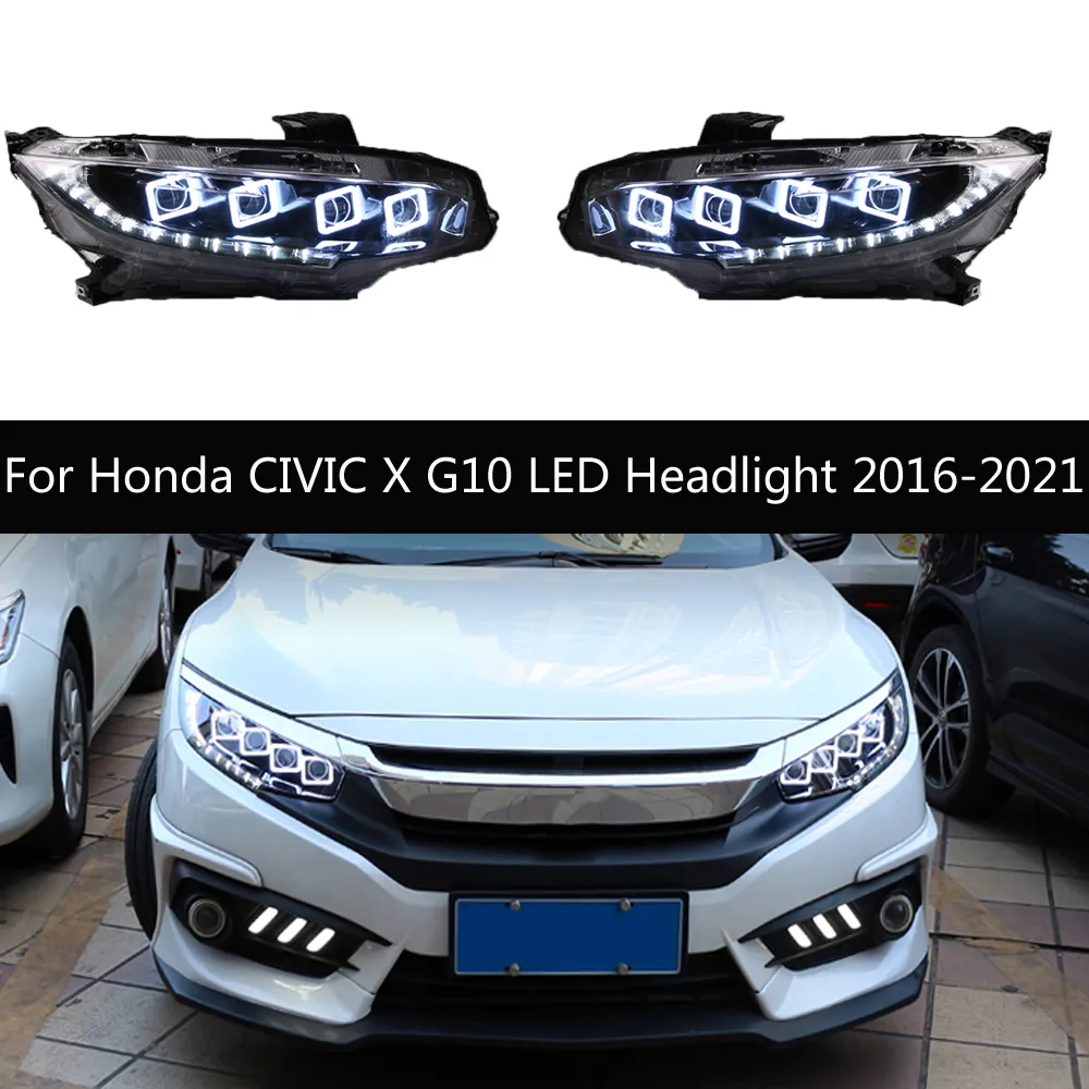 Car Headlights Front Lamp Dynamic Streamer Turn Signal Light For Honda CIVIC X G10 LED Headlight Daytime Running Lights