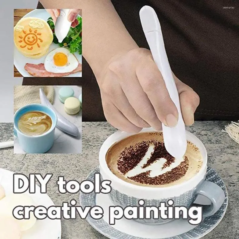 Bakningsverktyg elektrisk kaffe snidning penna dekorativt bakverk diy m￶nster konstverktyg dekorera ts2