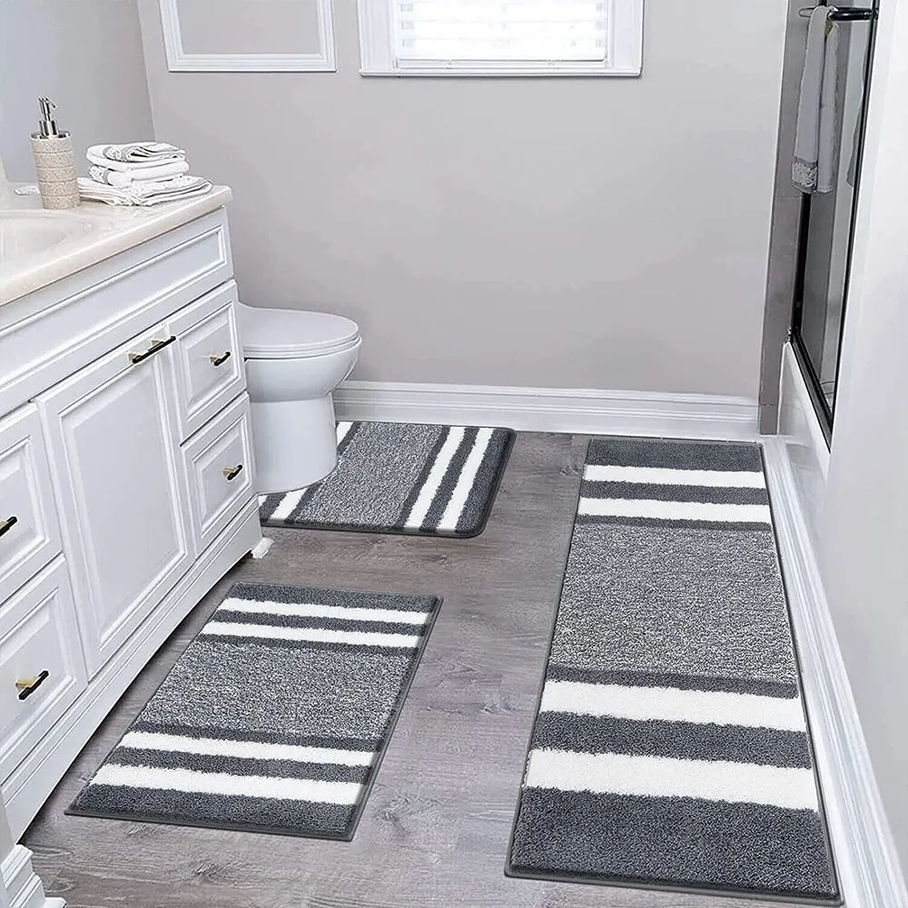 3pcs/세트 욕실 목욕 매트 흡수 바닥 깔개 미세한 카펫 비 슬립