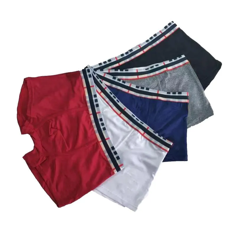 Roupa de banho masculina burberys cuecas moda boxers algodão boxer briefs roupa interior carta impressão under-pants todos os dias confortável escolher aleatoriamente