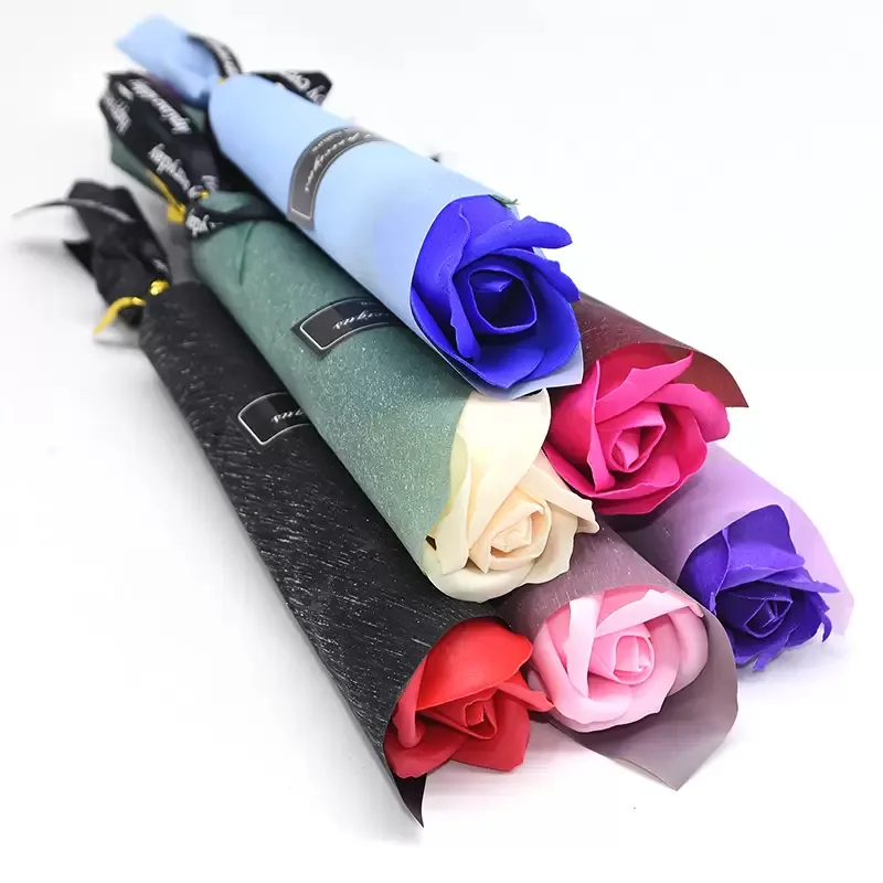 Multicolore Savon Fleur Rose Fleurs Artificielles Bouquet De Mariage Décoration Real Touch Fleurs Décoratives pour Chambre Décor 1228