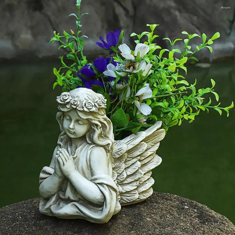 Miniature Fairies Figurines Accessories, Planter Pot Hanger Decorations  Fairies Flower Pot Resin Fairy Garden Figurines Angel Accessories Ornaments  for Outdoor Decor 