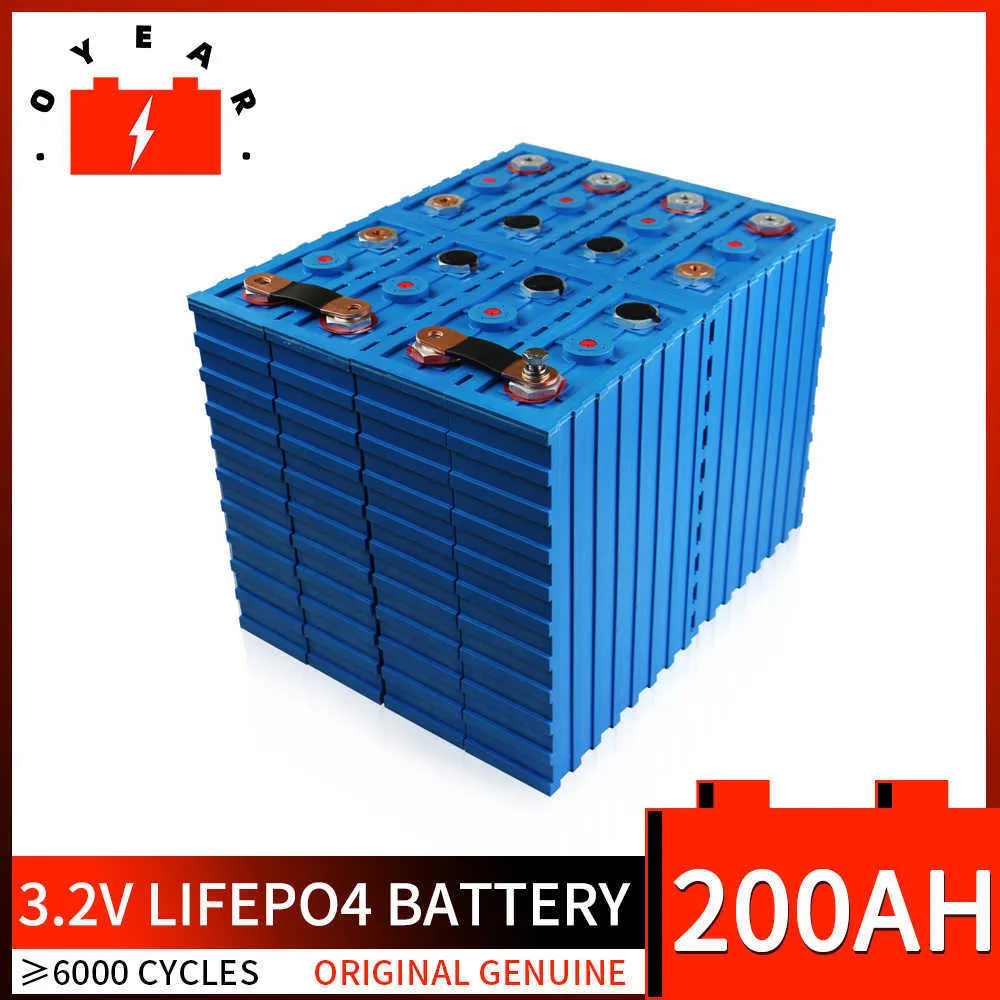 200AH Lifepo4 3.2V batterie rechargeable Lithium fer phosphate cellule solaire 8S 24V batterie avec barres omnibus gratuites pour bateaux EV RV