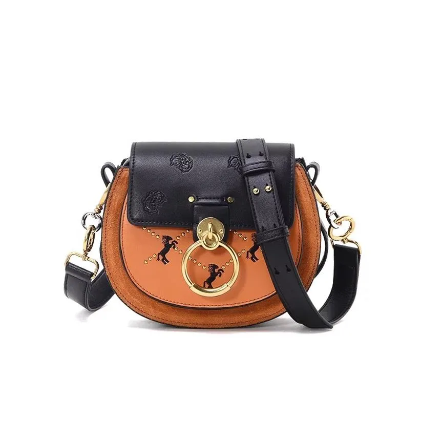 High Quality famous designer shoulder bags Women Flap circle embroidery chain Bags Leather Ladies Handbags Italian Design Women ba183W