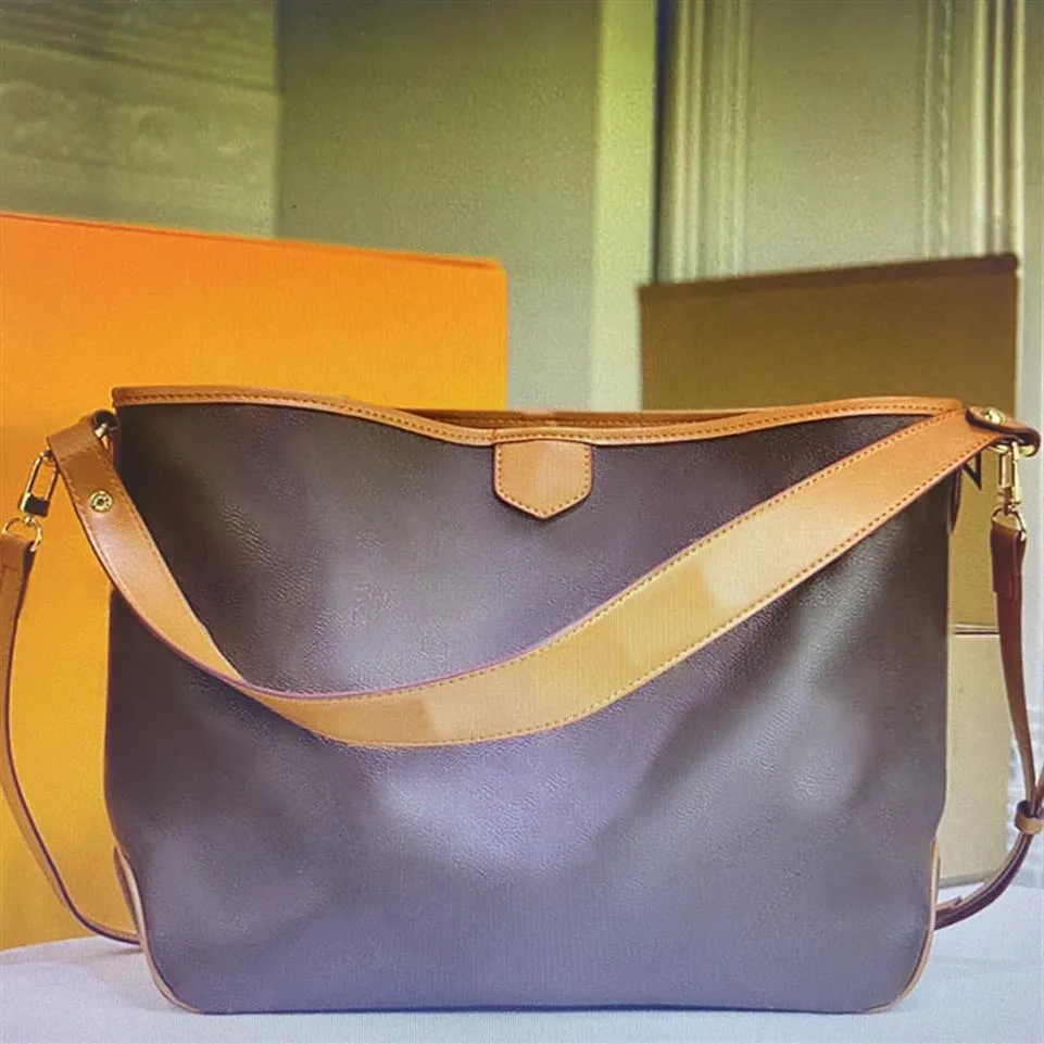 Super Internet Celebrity Designer Sac à bandoulière Femmes Fourre-tout Sac à main Mode Femme Sacs à bandoulière Luxe Classique Marron Fleur Lad313m