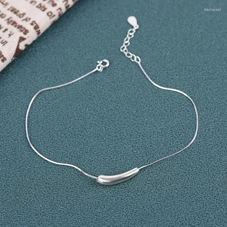 Anklets Fashion Statement Designer Elegant Eggplant Shaped Decorative Women Ankle Bracelet Real 925 Sterling Silver Female Anklet