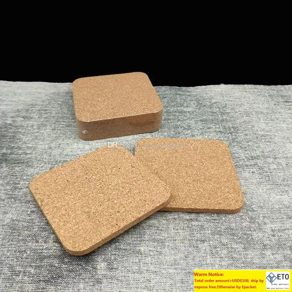 blank cork wood coasters square round shape 95953mm absorbent heat resistant cup mat cork coasters wood coaster insulate heat cup mats