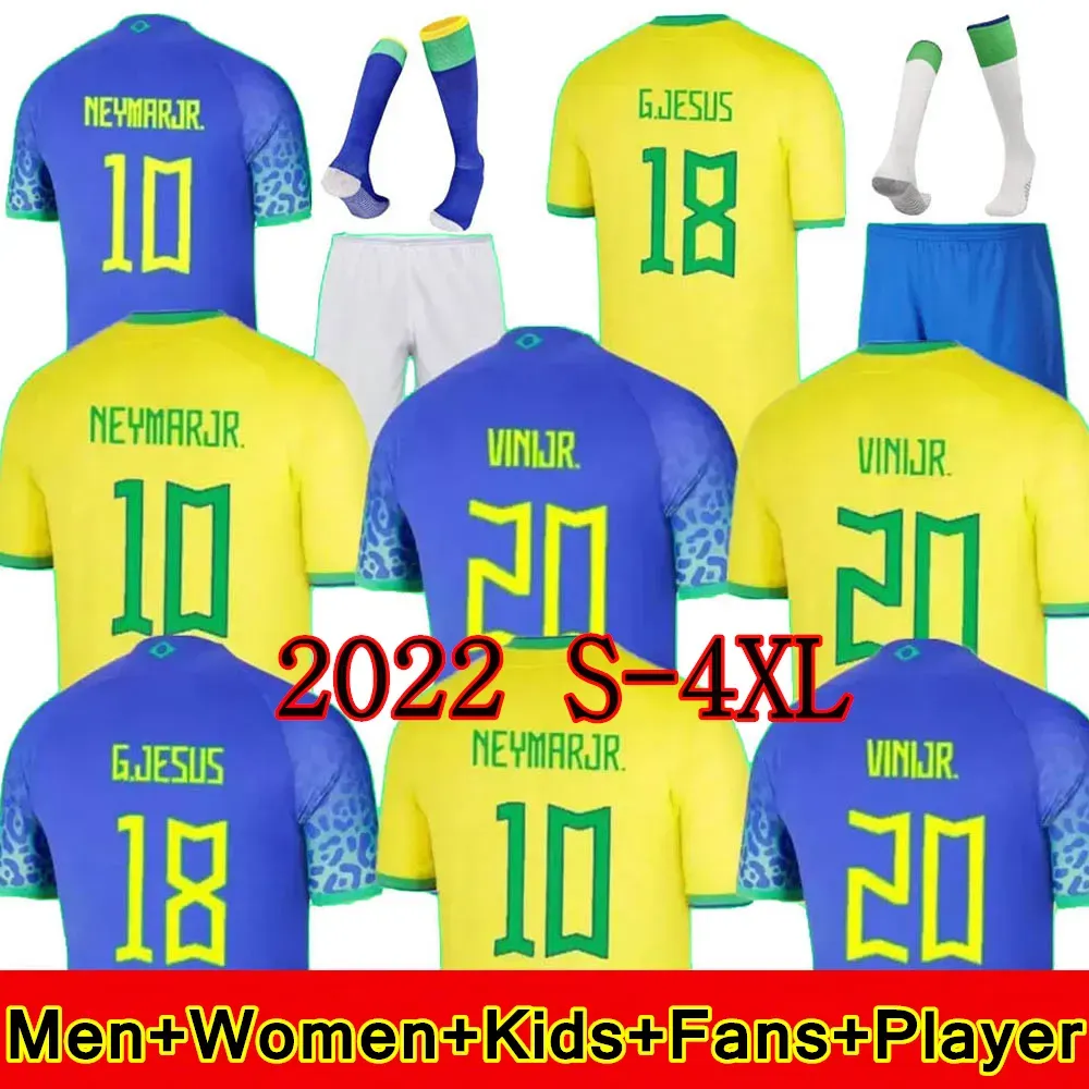 2022 برازيل كرة القدم قمصان Camiseta de Futbol Paqueta البرازيلية Neres Coutinho Football Shirt Jesus Marcelo Pele Casemiro Brasil Maillot Football Men Wern