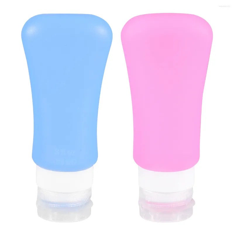 Storage Bottles 2pcs 89ML Multifunctional Silicone Empty Bottle Portable Dispenser Make And Skin Care Water Refillable Travel
