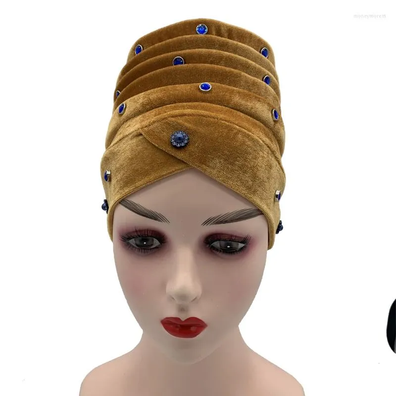 Ethnische Kleidung Diamanten Afrikanische Turban Kappen Frauen Hijab Motorhaube Muslimischen Kopf Schal Hut Islamische Wraps Kopfbedeckung Nigeria Hochzeit Gele