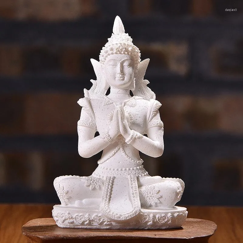 Interi￶rdekorationer Bildekoration Nature Sandstone Buddha figurskulptur Hem f￶r vitt