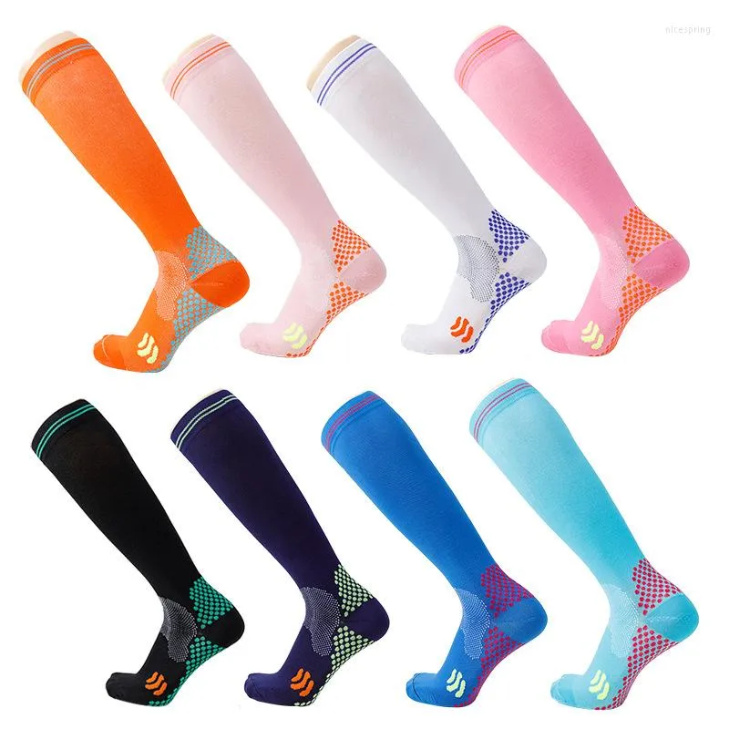 Chaussettes de sport bas musculaires Compression pour hommes femmes multicolore professionnel allaitement ajustement course vol voyage