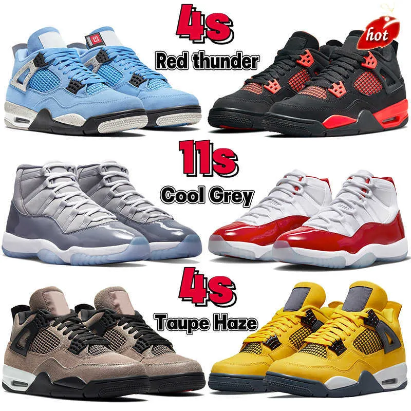 OG 2023 TOP BOOTS Buty koszykówki Jumpman 4 4s Red Thunder University Blue Taupe Haze 11 11s Midnight Bandyna