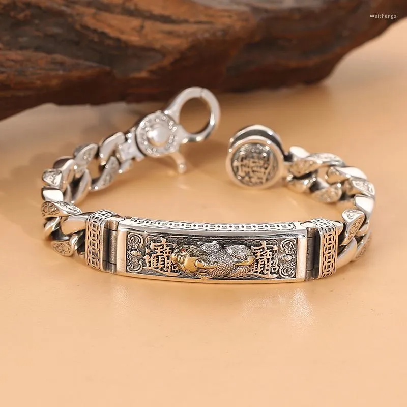 Handmade silver bracelet with rilievi flower pattern - Shop PLATA Bracelets  - Pinkoi