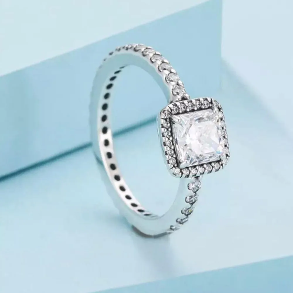 925 Sterling Srebrny Pierścień Elegancji Fit Pandora Biżuteria zaręczynowe miłośnicy ślubu Pierścień mody dla kobiet