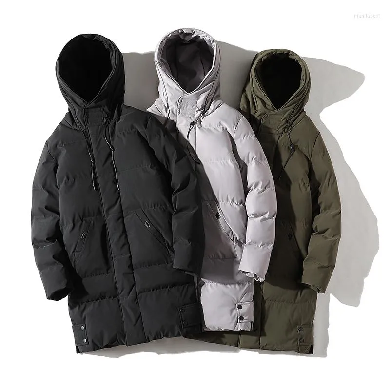 Mäns ner 2022 Högkvalitativ blank Longline Puffer Jacka Lång ärm Plus Size Black Coat 8xl Mens Winter Jackets tjock varm kallt väder