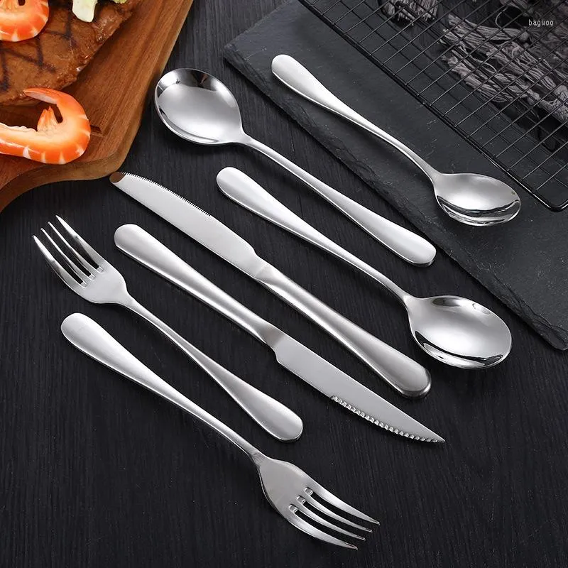 Dinnerware Sets Luxury Table Cutlery Stainless Steel Tableware Set Knife Fork Spoon Kitchen Full Zero Waste Gift