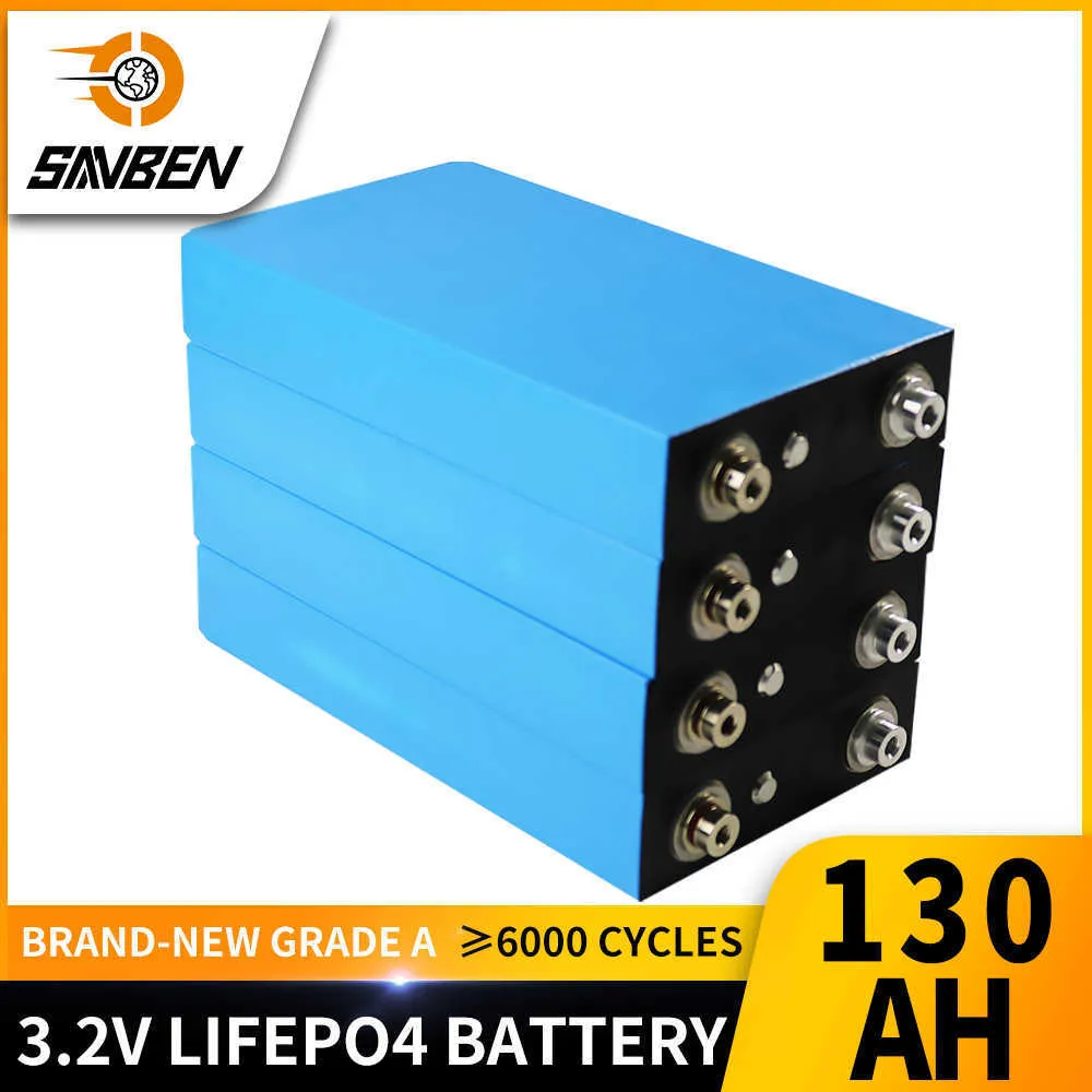 Grado A 3,2 V 130 AH RICARICABILE LIFEPO4 PACCHETTA BATTERA DI LITTIO FOSFATO PRISMATICO CASE PRISMATICO PER SISTEMA ENERGIA VANS SOLAR