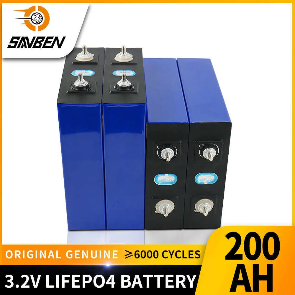 Batterie solaire Lifepo4, 3.2V, 200ah, Rechargeable, Lithium, fer, Phosphate, cellules à monter soi-même, 12V, 24V, 48V, pour camping-cars, bateaux, camping-car