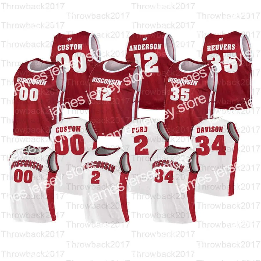 Basketbol Formaları Özel Wisconsin Badgers College Basketbol Formaları 23 Kral 34 Harris 2 Aleem Ford 1 Brevin Pritzl 3 Walt McGrory