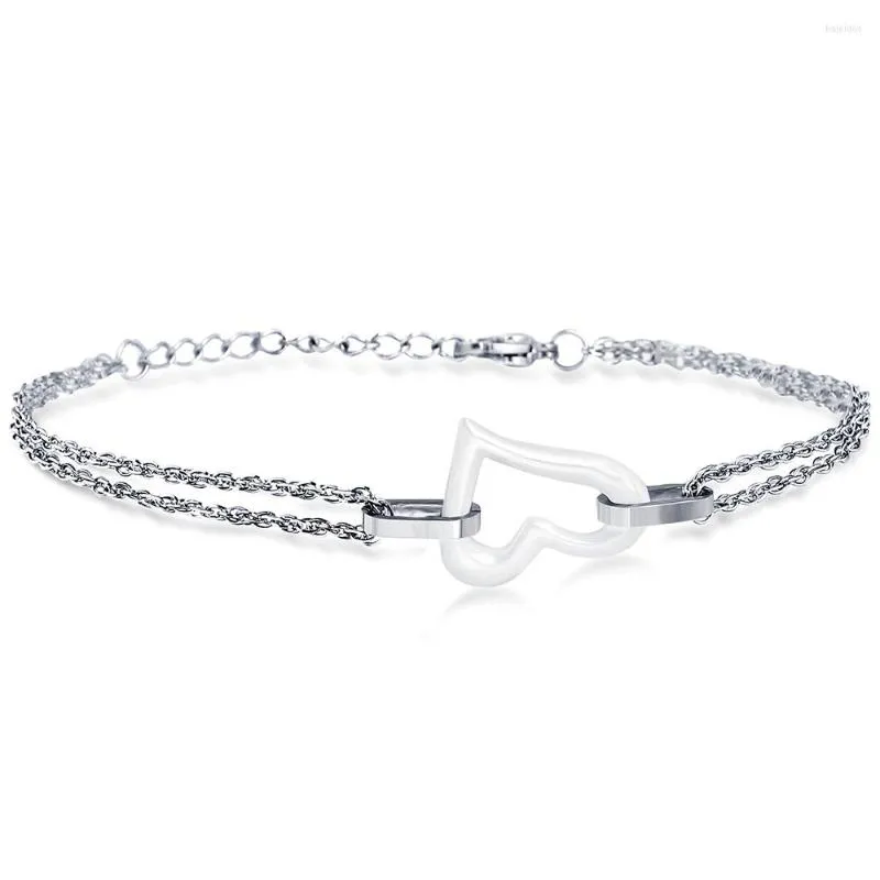 Очарование браслетов Niba Fashion Women Bracelet Chain Bracelet White/Black Ceramic Heart с украшениями из нержавеющей стали Pulsera