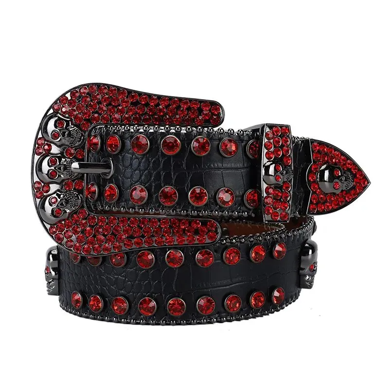 Mens top skull belt