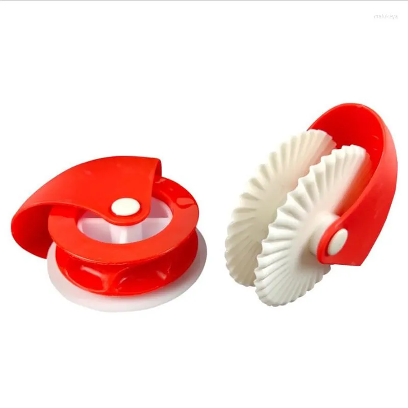 Baking Tools 2Pcs/set Kitchen Pizza Pastry Lattice Cutter Pie Decor Plastic Wheel Roller For Crust Tool