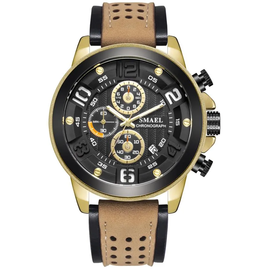 Sport Herren Uhren Luxus Legierung Uhr Männer Casual SL-9083 Mode Leder Wasserdichte armbanduhr box Relogio Masculino216v