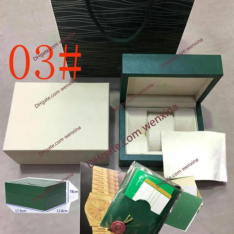3 estilos, la más nueva calidad, verde oscuro, Original, caja de reloj Woody, papeles, cajas de relojes, papeles, Gift285Z