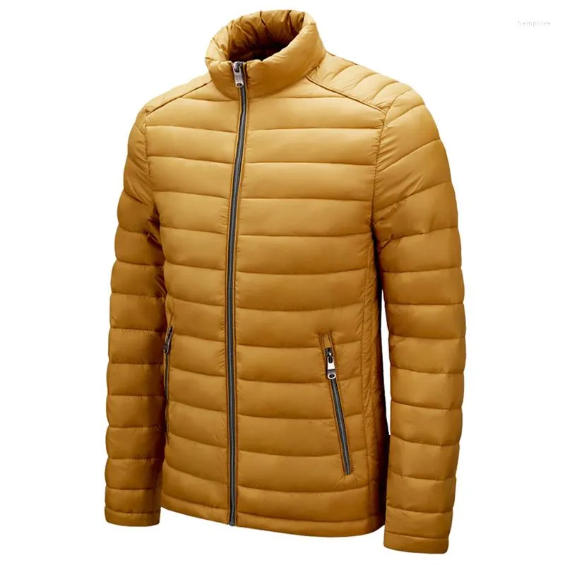 メンズダウンジャケットコートソリッドカラーカジュアルジッパー温かい濃厚なメンズ冬のアウトウェアファッションパーカーメン