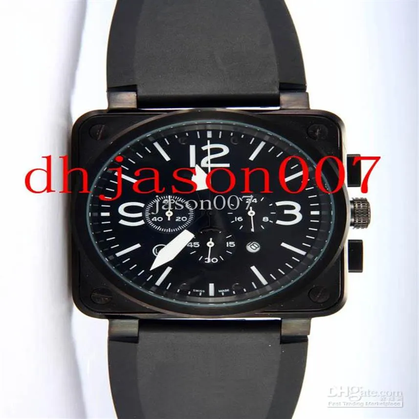 New Black Dial Limited Edition Quartz Chronograph Movement 01-94 Men Watches2540