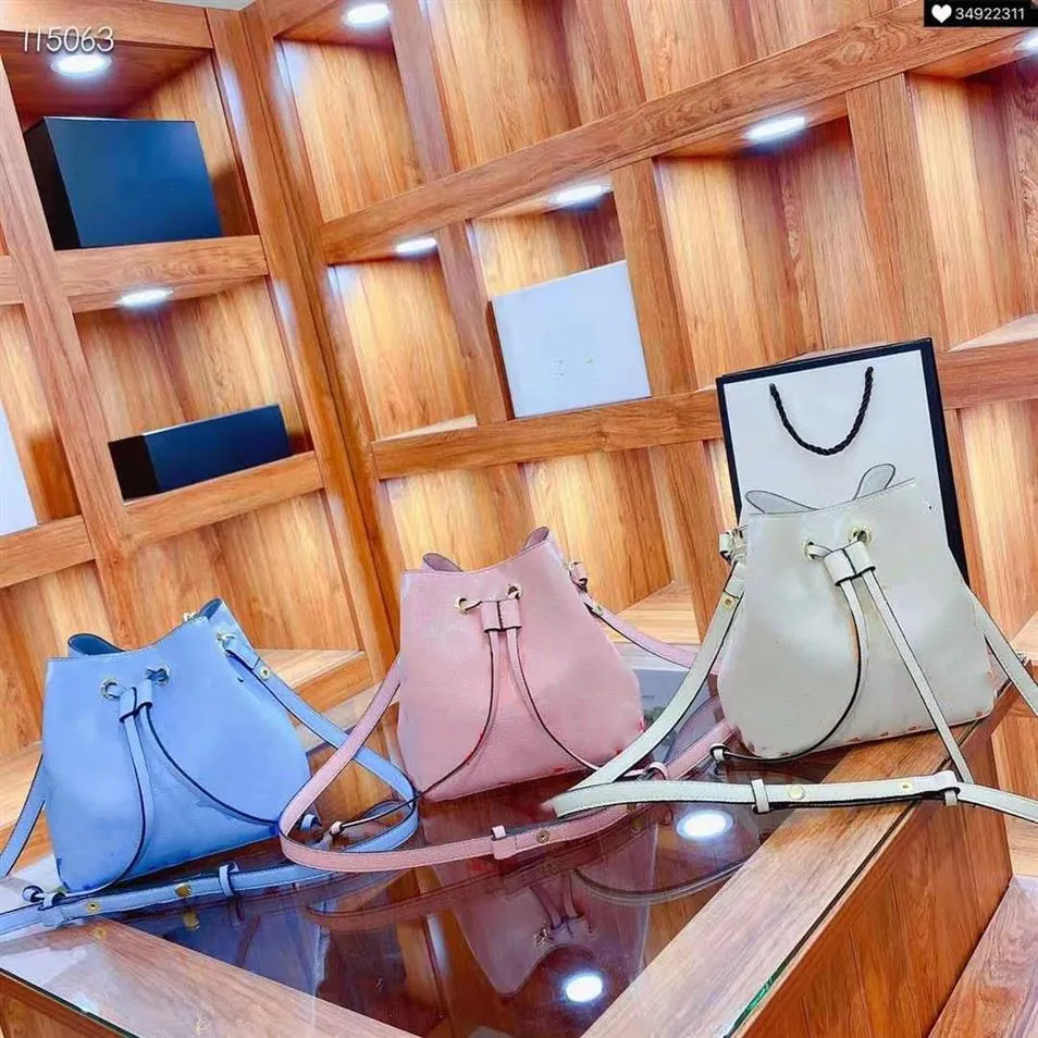 High quality mini bucket bag designer floral print women's one shoulder messenger bag in three colors207v