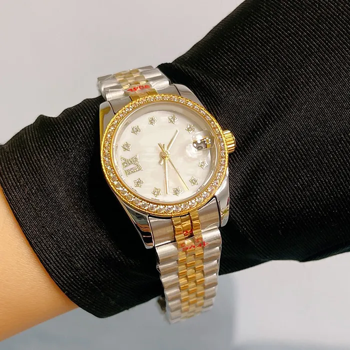 Zegarek dla kobiet biały okrągłe tarcza ze stali nierdzewnej 904L 31 36 mm odporność na zarysowanie niebieski kryształ szklany klamra w pełni automatyczna mechaniczna zegarek Montre de Luxe