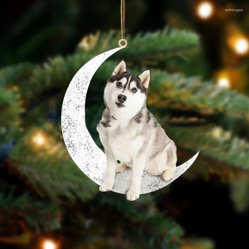 Decorações de Natal Ornamentos de cães enforcando pingentes pendentes para janelas ou portas