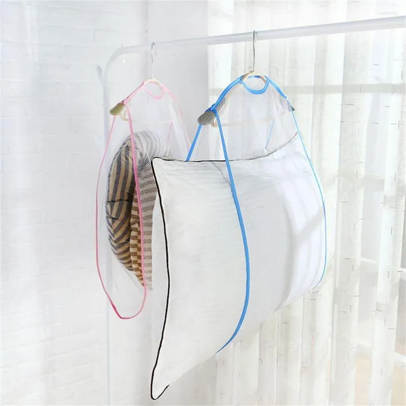 H￤ngare Anti-Doust Home Organizer Tork Nets Doll Storage Bag Mesh Hanging Rack Pillow Net kl￤der