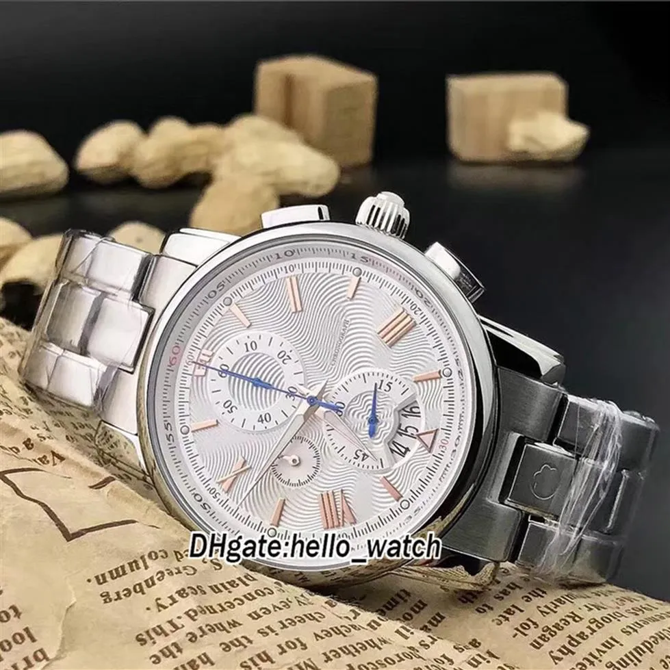 Serie 4810 Fecha grande U0114856 Dial blanco Japón Cuarzo Chronogrph Reloj para hombre Banda de acero inoxidable Cronómetro Caballeros Nuevos relojes 223l