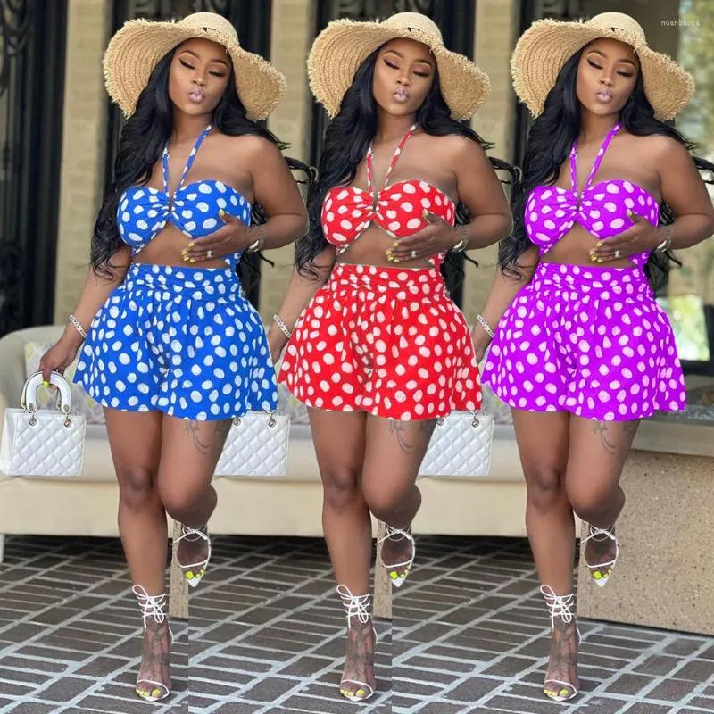 Survêtements pour femmes Sexy Print 2 pièces ensemble sans bretelles dos nu haut court Shorts décontractés vêtements de plage pour femmes tenues de vacances d'été assorties