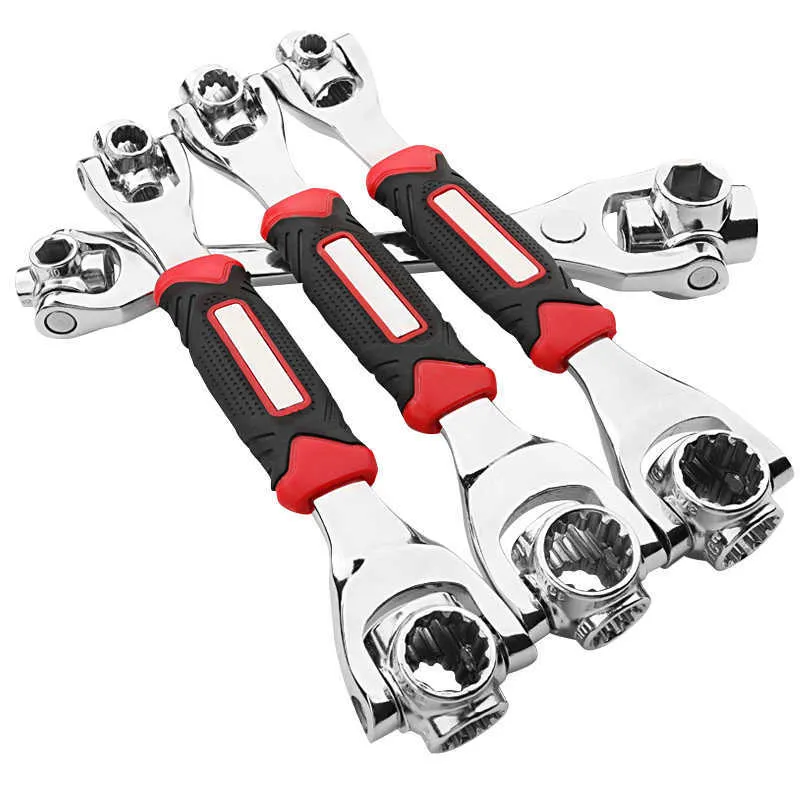 53 in 1 8 1 Dog Bone Socket Wrench Hand Tools Works with Sple Bolts Torx 360 Degree 6-Pot Universial Car Repair Spanner