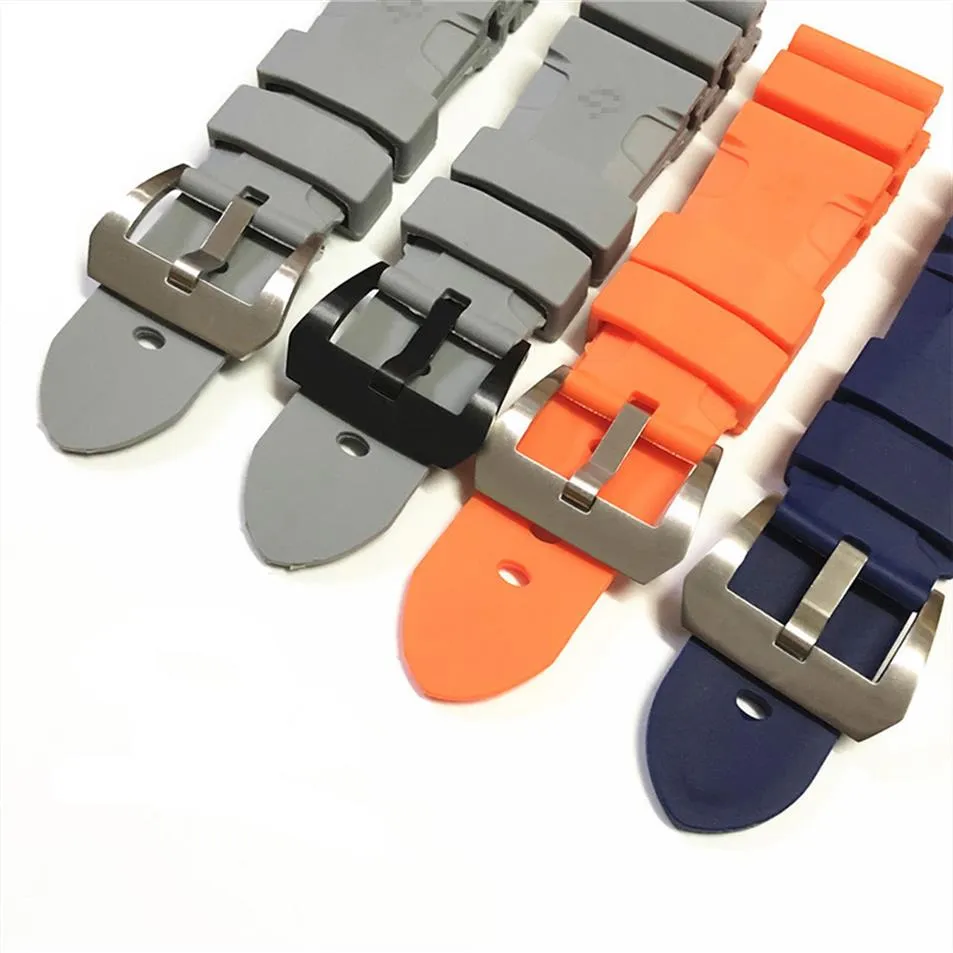 26mmWatch Band For Panerai SUBMERSIBLE PAM 441 359 Soft Silicone Rubber Men Strap Accessories Bracelet287k