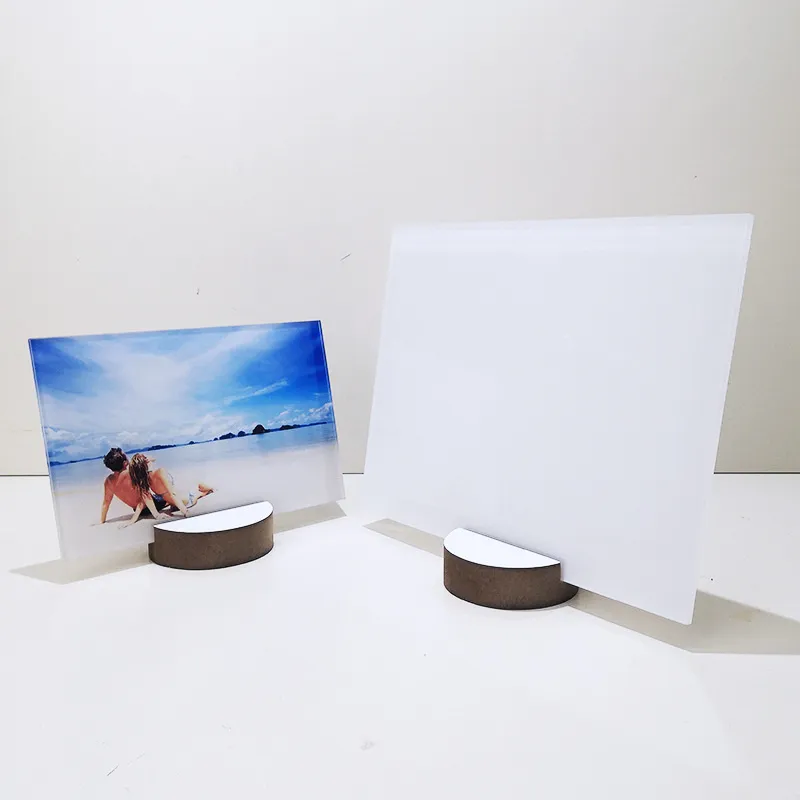 Sublimation Acrylic Photo Frames White Blank Photo Panel Single Side Thermal Transfer Plastic Frame DIY Festival Gift Wholesale A02