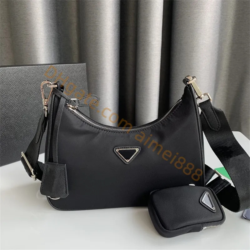 High quality nylon 3pcs triple Re-Edition 2000 2005 Shoulder Bags high quality Handbags Bestselling wallet women Cross body Hobo purses messenger bag