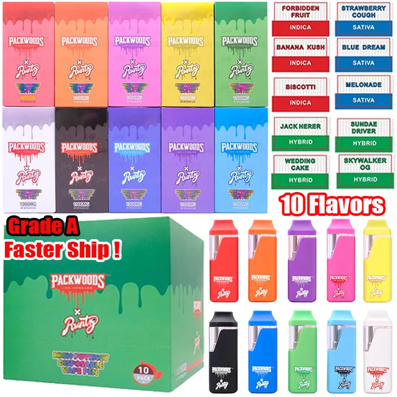 10 Smaken Packwoods X Runtz Wegwerp Vape Cartridges 1,0 Ml E