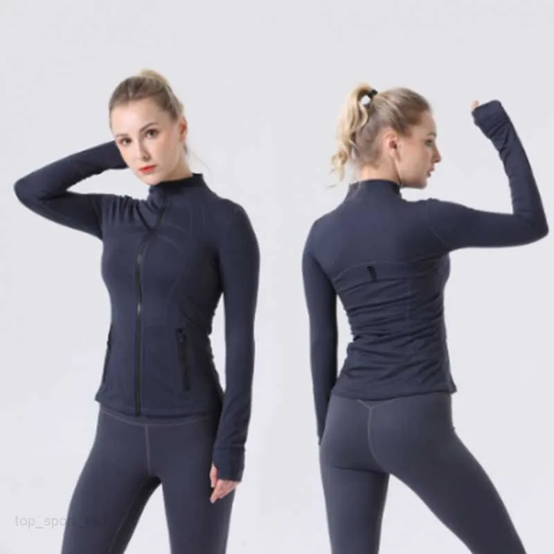 Jaqueta de mangas compridas feminina de mangas compridas cor de cor esportiva nua, moldando a cintura de fusão apertada solto de corrida esportiva Mulher Selta Sweatshirt Roupos de casaco