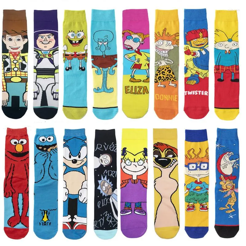 Skarpetki męskie Standard Sock High Quality Man's Cartoon kolorowy unisex długi happy cotton Sox for Mens Spring Autumn Socken